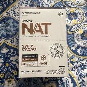 Pruvit Keto OS Nat Ketones SwissCacao Caffeine Free -Open Box of 10 packets